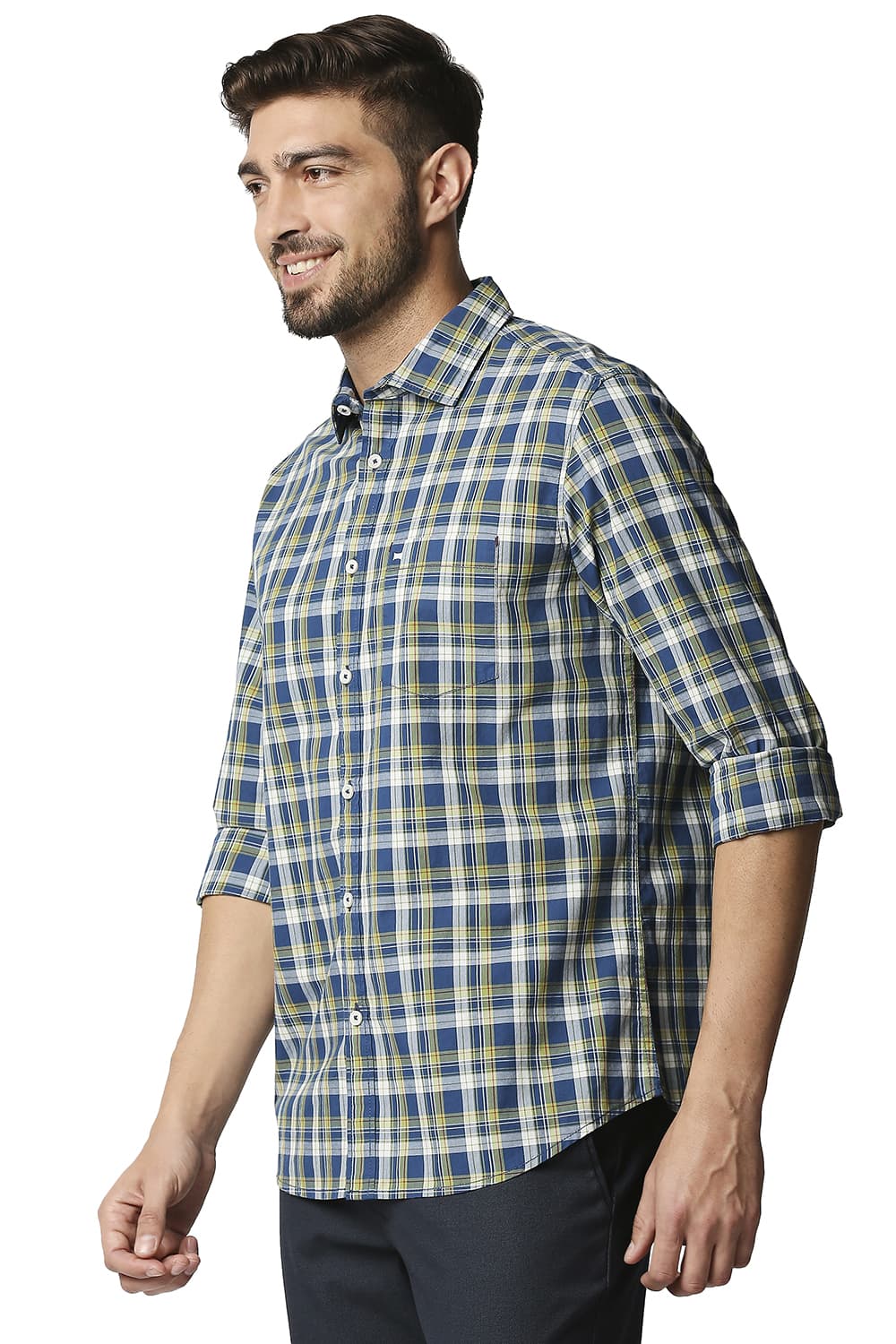 BASICS SLIM FIT CHECKS SHIRT