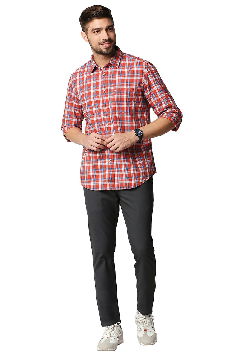 BASICS SLIM FIT CHECKS SHIRT