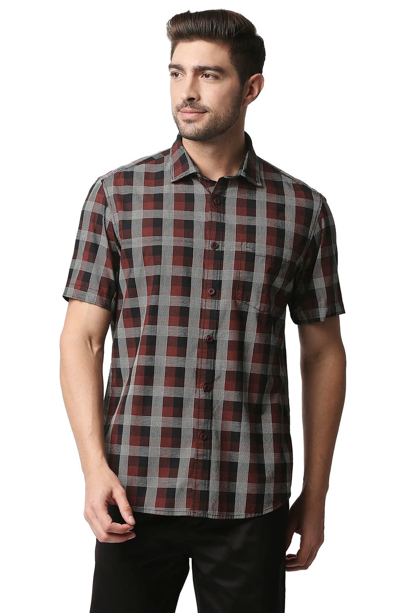 BASICS SLIM FIT CHECKS SHIRT