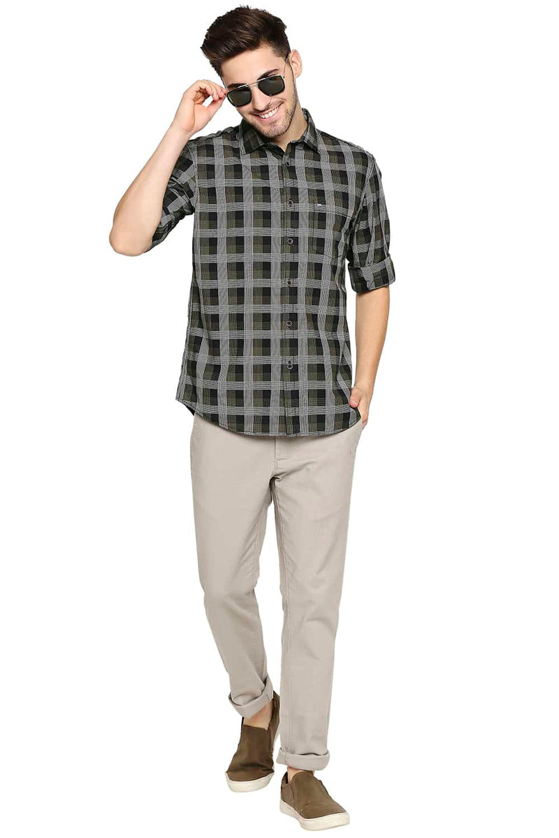 BASICS SLIM FIT CHECKS SHIRT