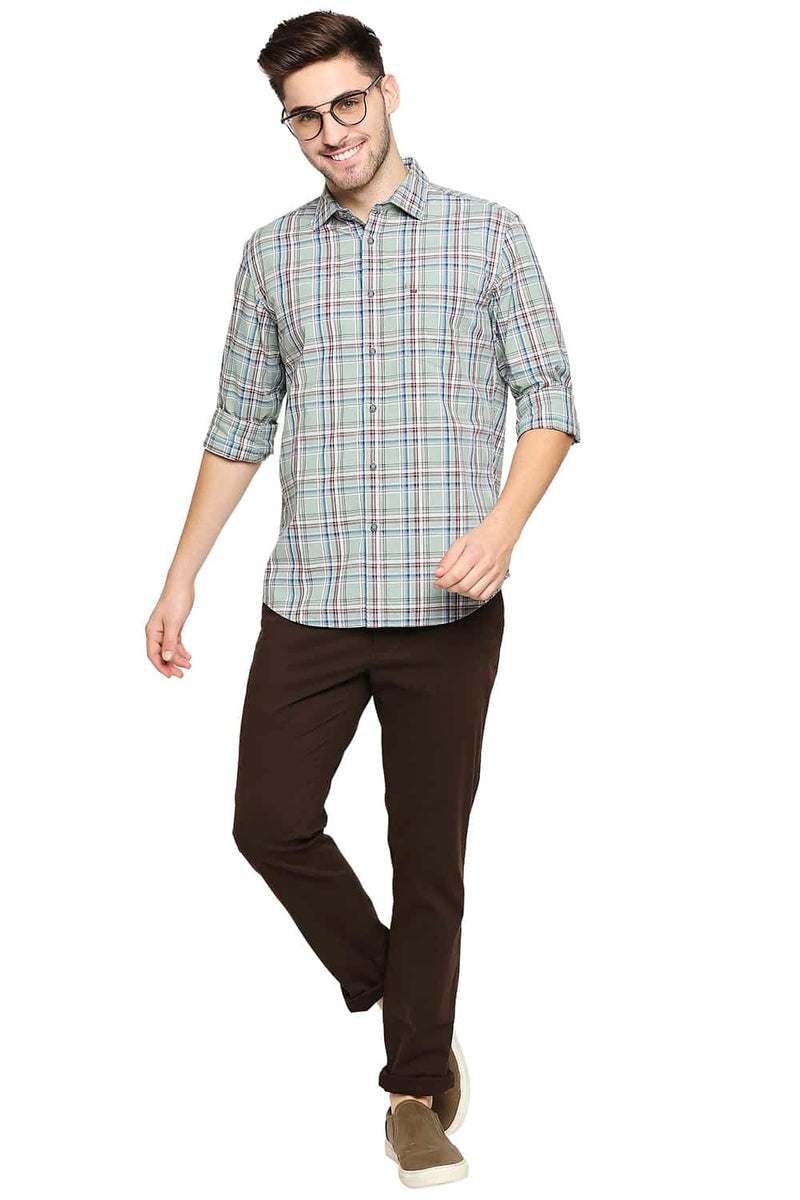 BASICS SLIM FIT CHECKS SHIRT