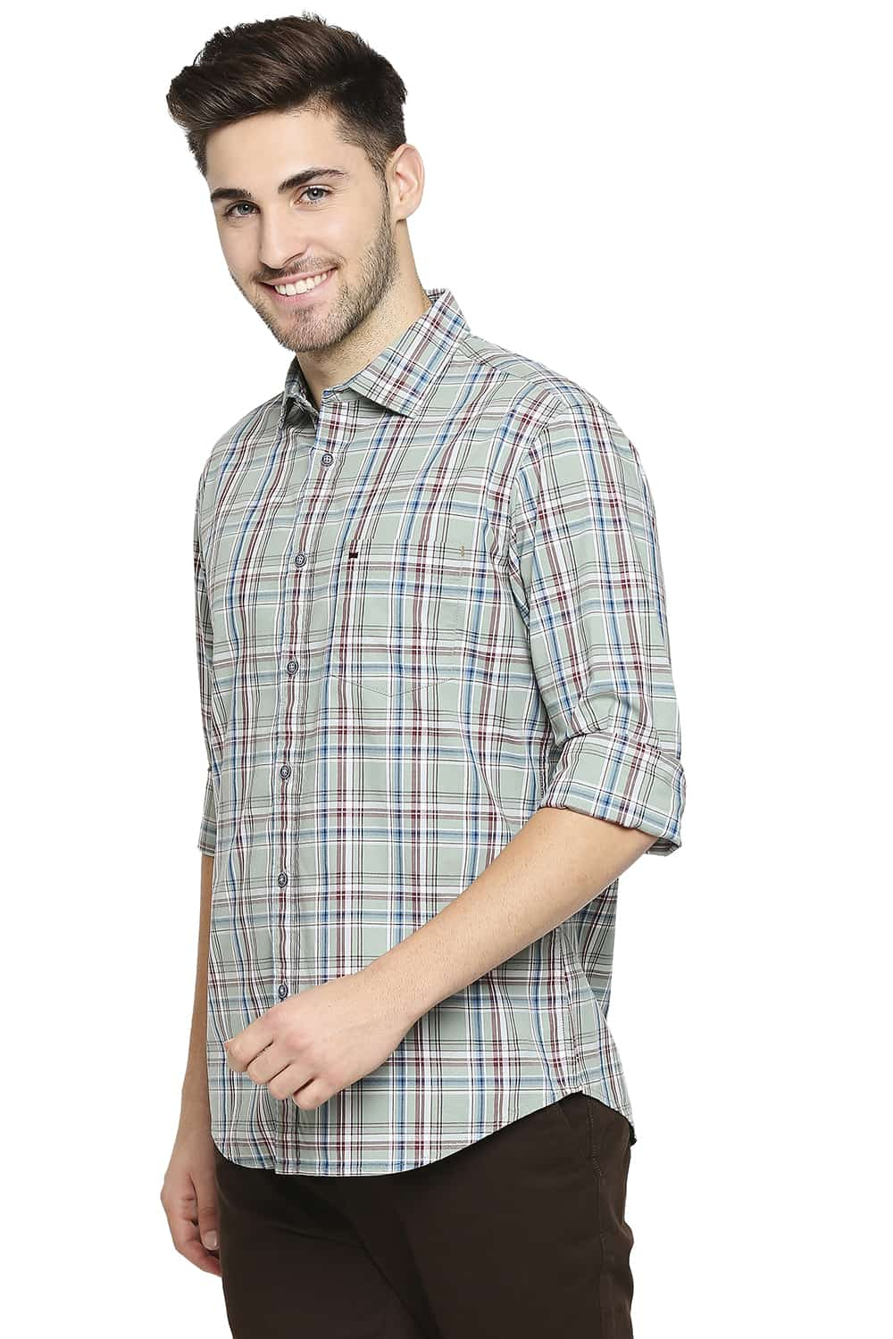 BASICS SLIM FIT CHECKS SHIRT