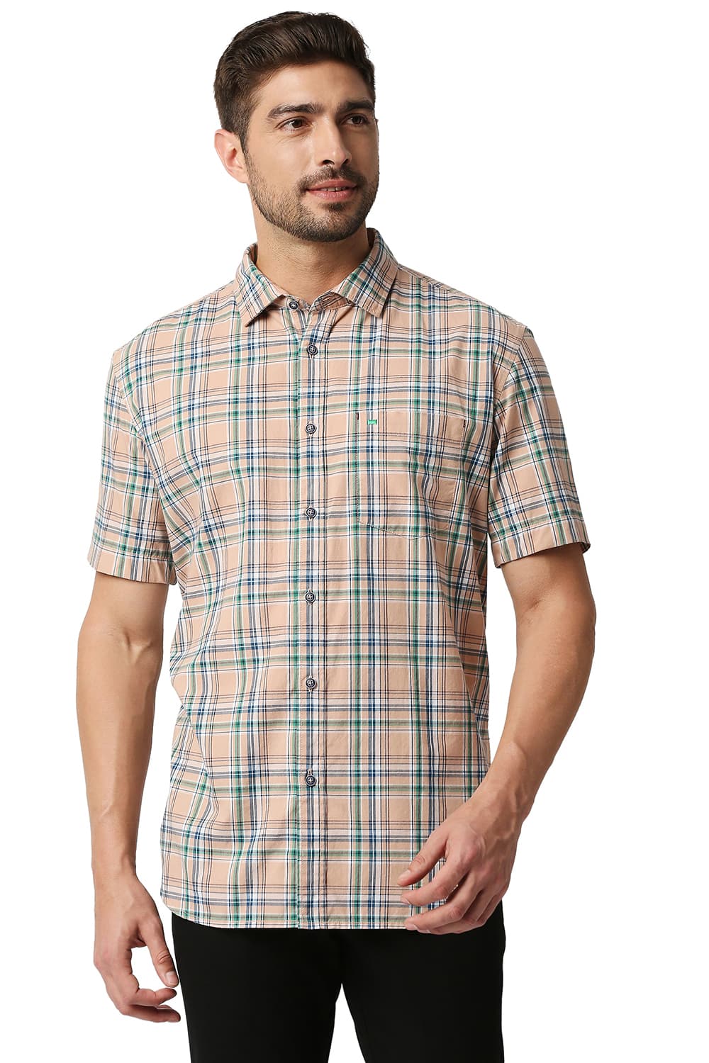 BASICS SLIM FIT CHECKS SHIRT