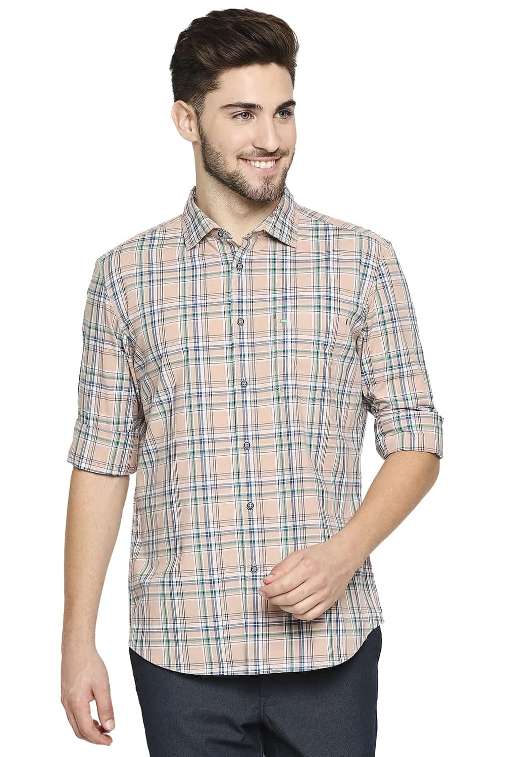 BASICS SLIM FIT CHECKS SHIRT