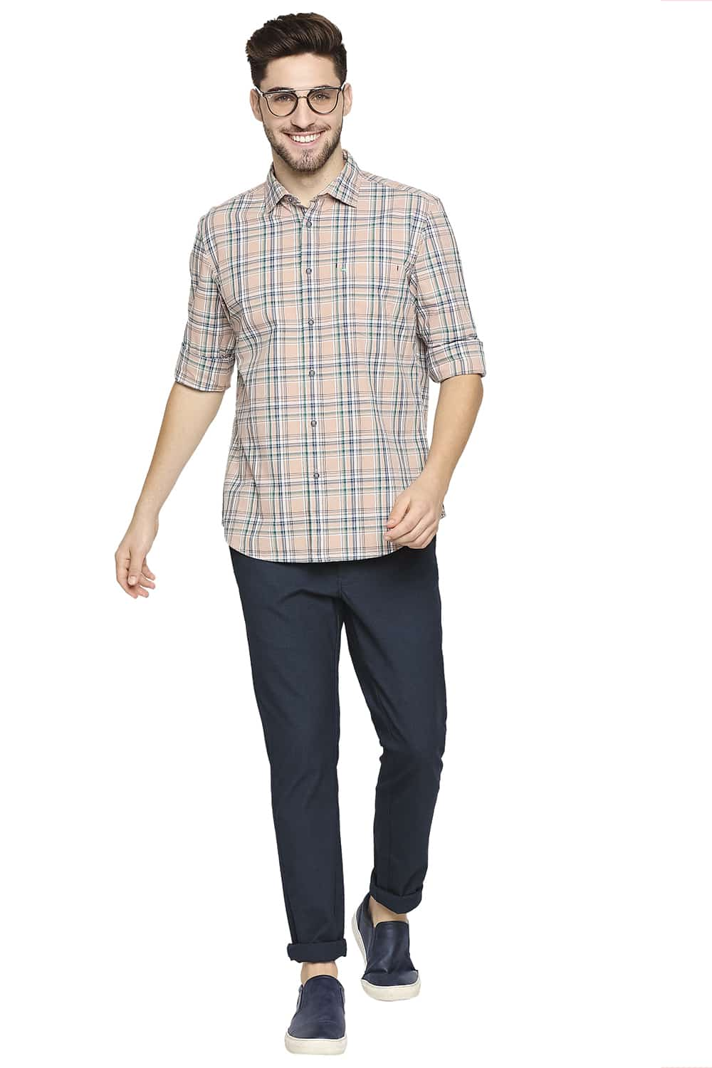 BASICS SLIM FIT CHECKS SHIRT