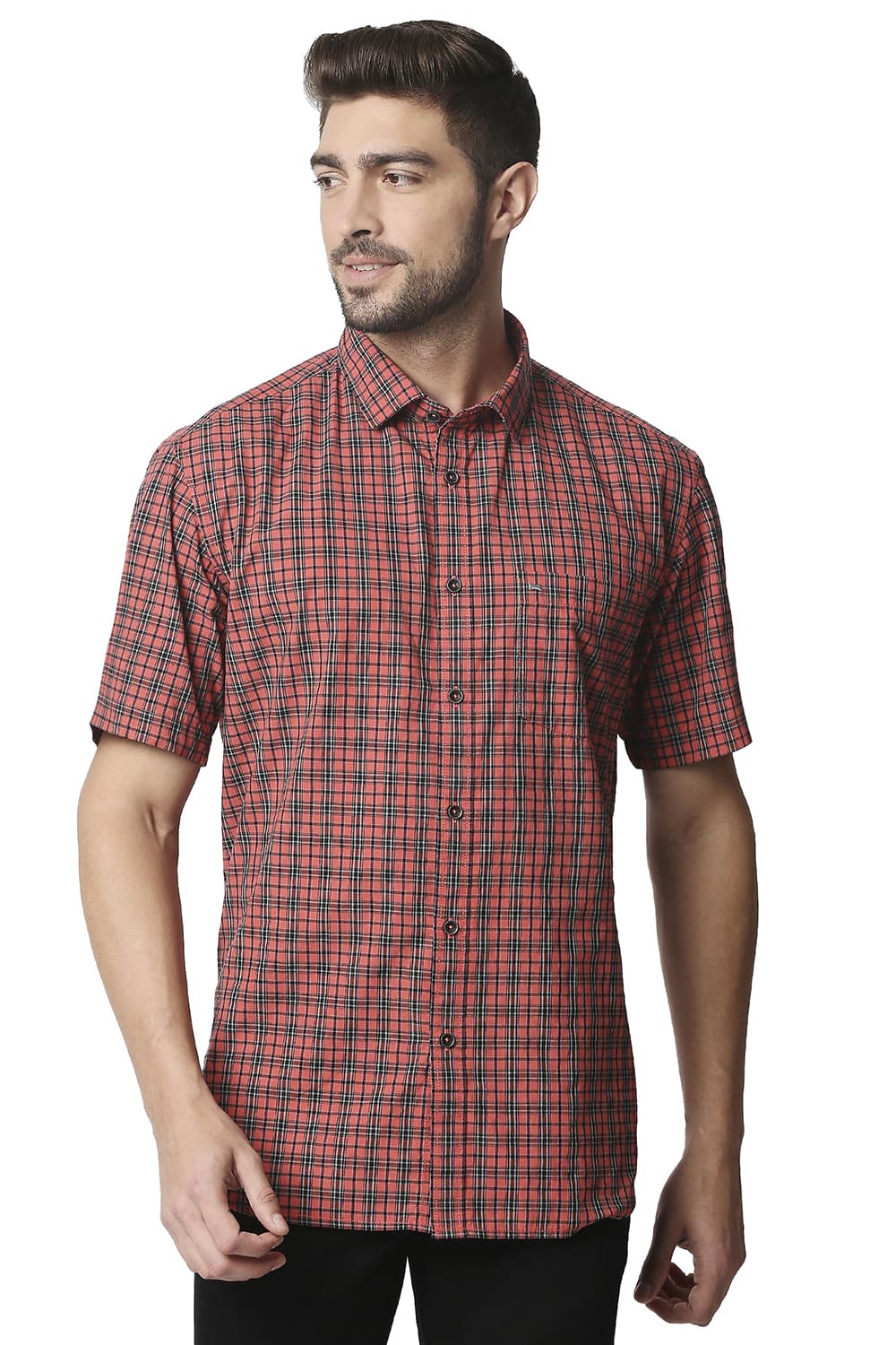 BASICS SLIM FIT CHECKS SHIRT