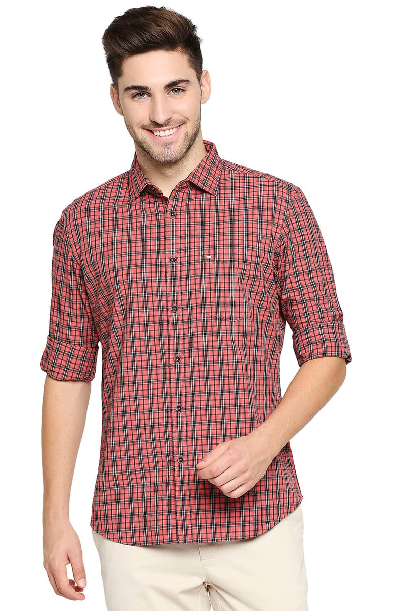 BASICS SLIM FIT CHECKS SHIRT