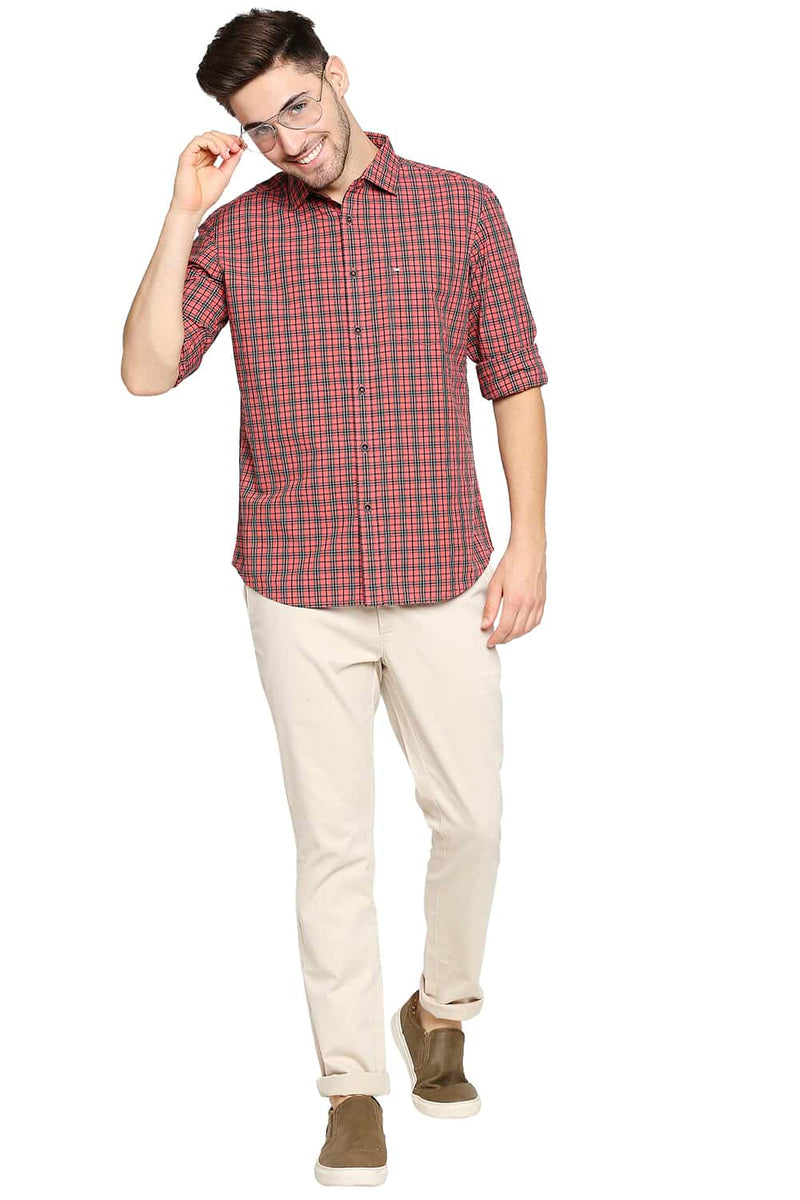 BASICS SLIM FIT CHECKS SHIRT