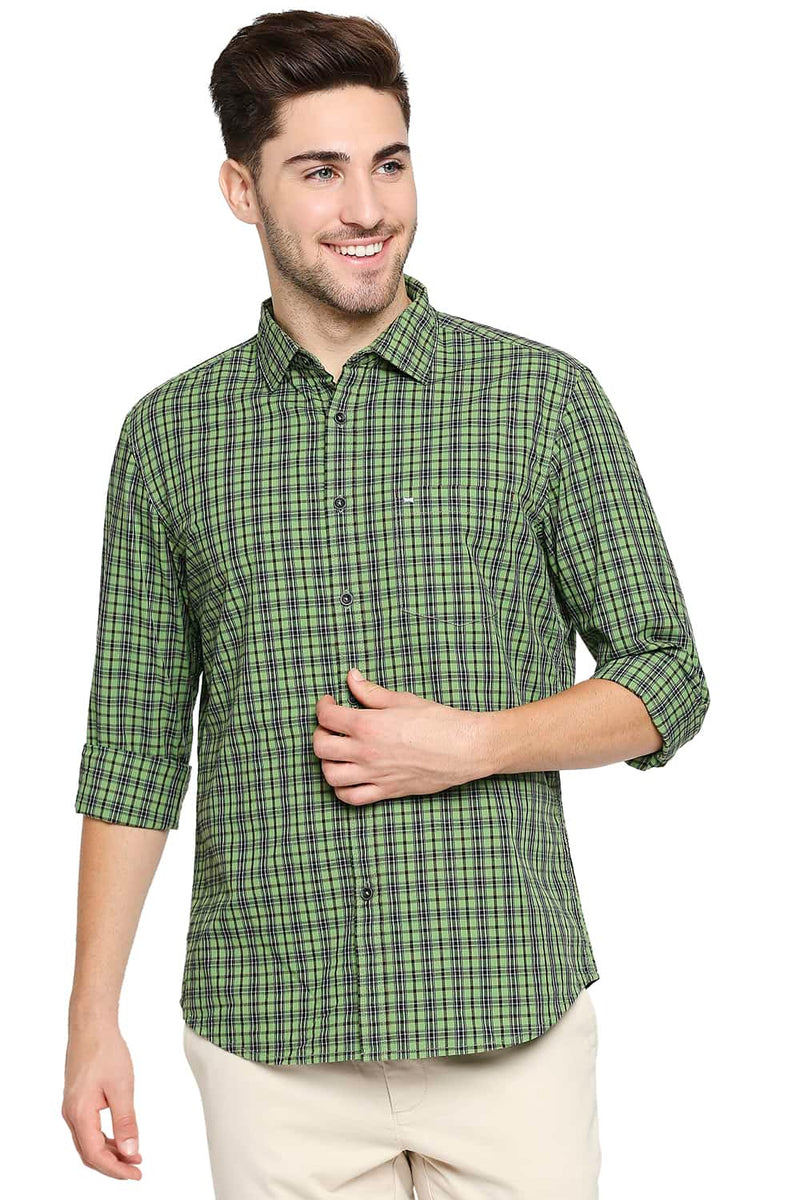 BASICS SLIM FIT CHECKS SHIRT