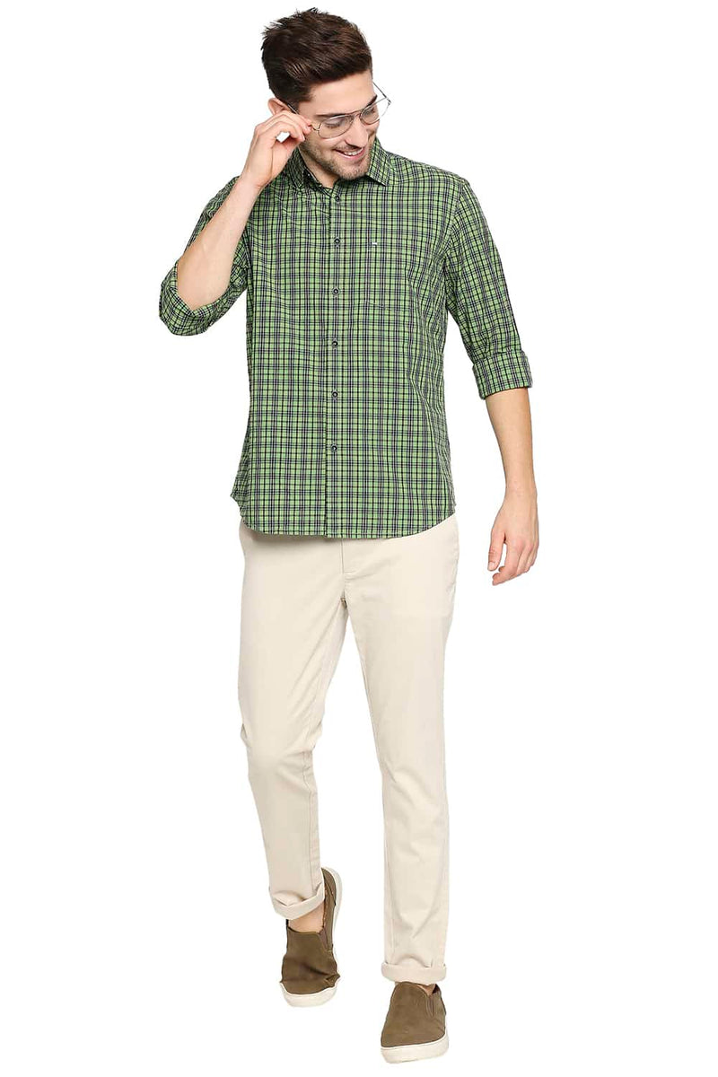 BASICS SLIM FIT CHECKS SHIRT