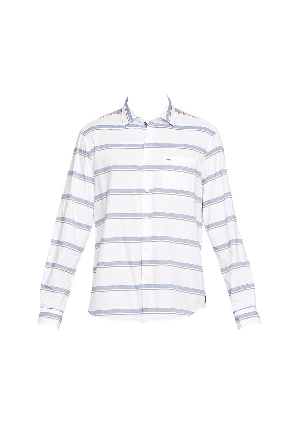 BASICS SLIM FIT OXFORD HORIZONTAL STRIPE SHIRT