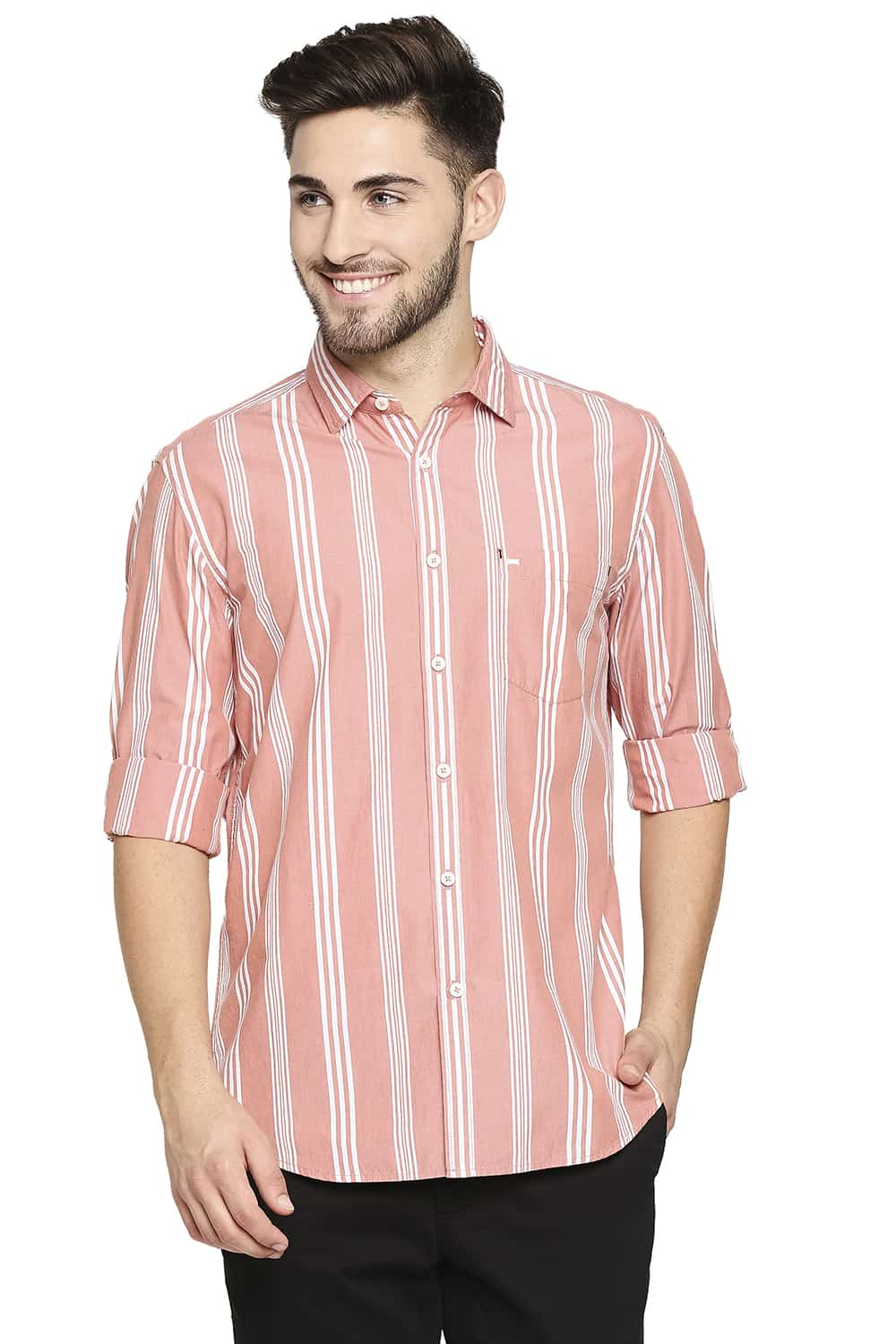 BASICS SLIM FIT STRIPE SHIRT