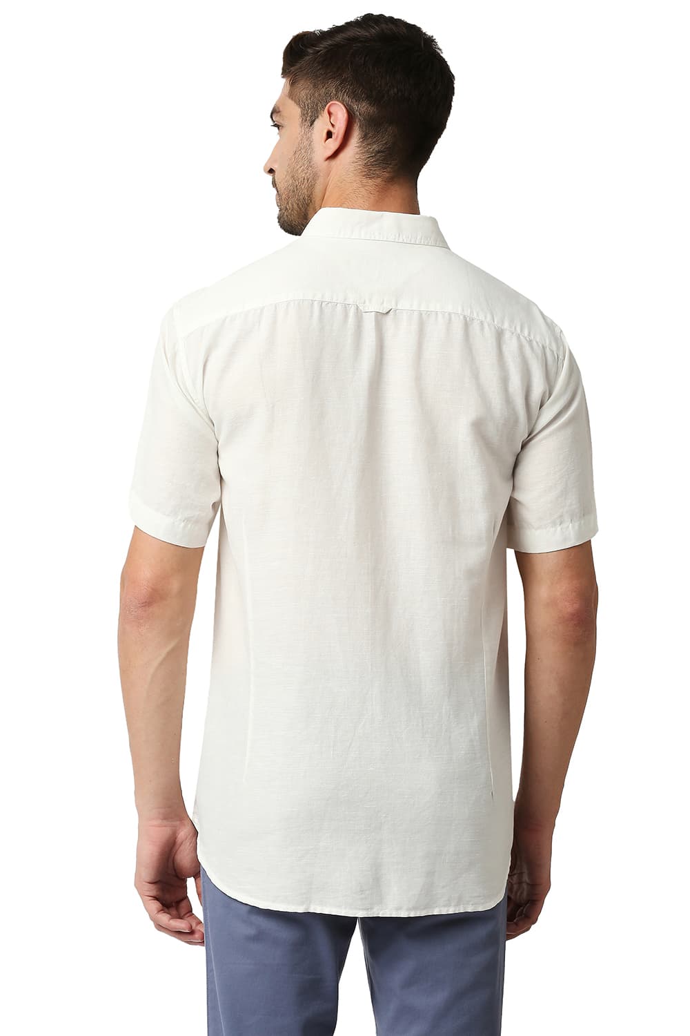 BASICS SLIM FIT COTTON HEMP HALFSLEEVES SHIRT