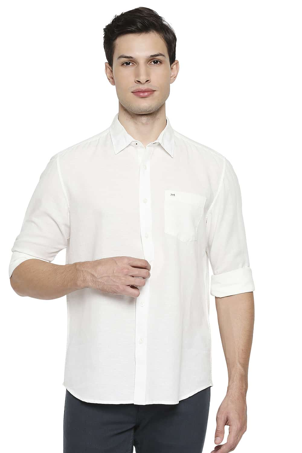 BASICS SLIM FIT COTTON HEMP SHIRT