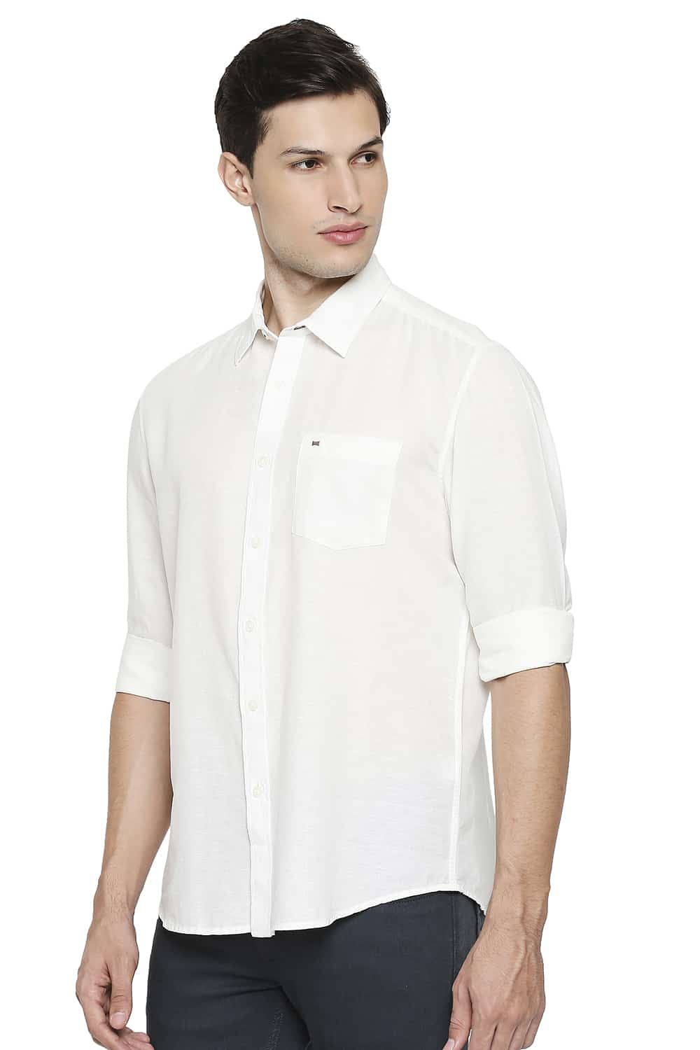 BASICS SLIM FIT COTTON HEMP SHIRT