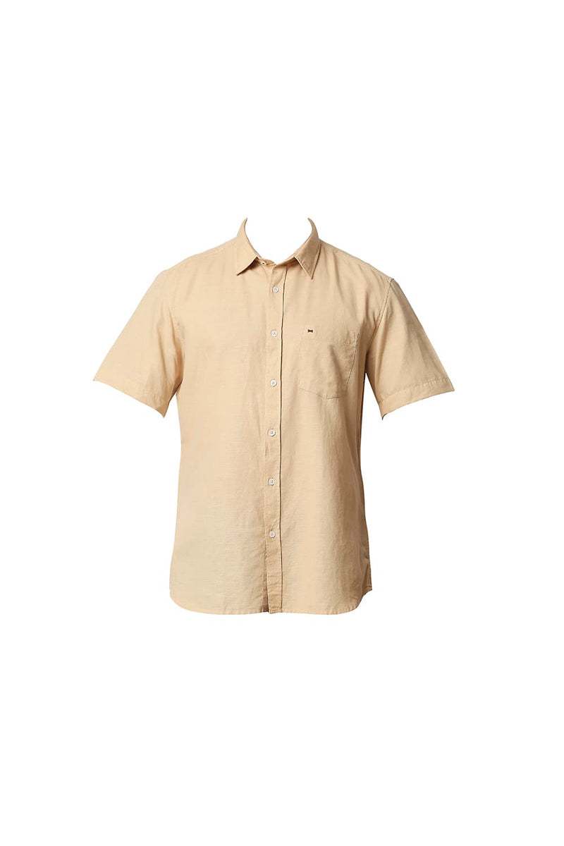 BASICS SLIM FIT COTTON HEMP HALFSLEEVES SHIRT