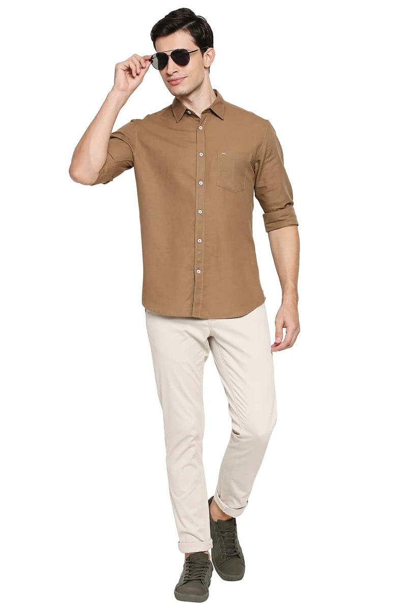 BASICS SLIM FIT COTTON HEMP SHIRT