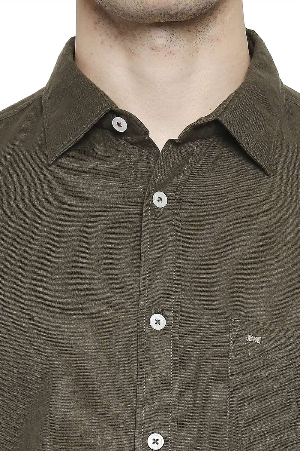 BASICS SLIM FIT COTTON HEMP SHIRT