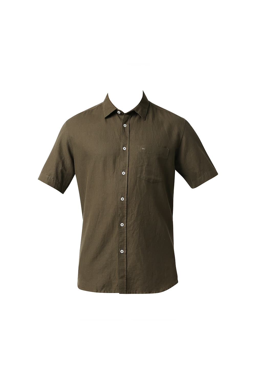 BASICS SLIM FIT COTTON HEMP HALFSLEEVES SHIRT