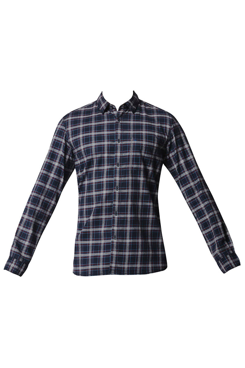 BASICS SLIM FIT STRETCH CHECKS SHIRT