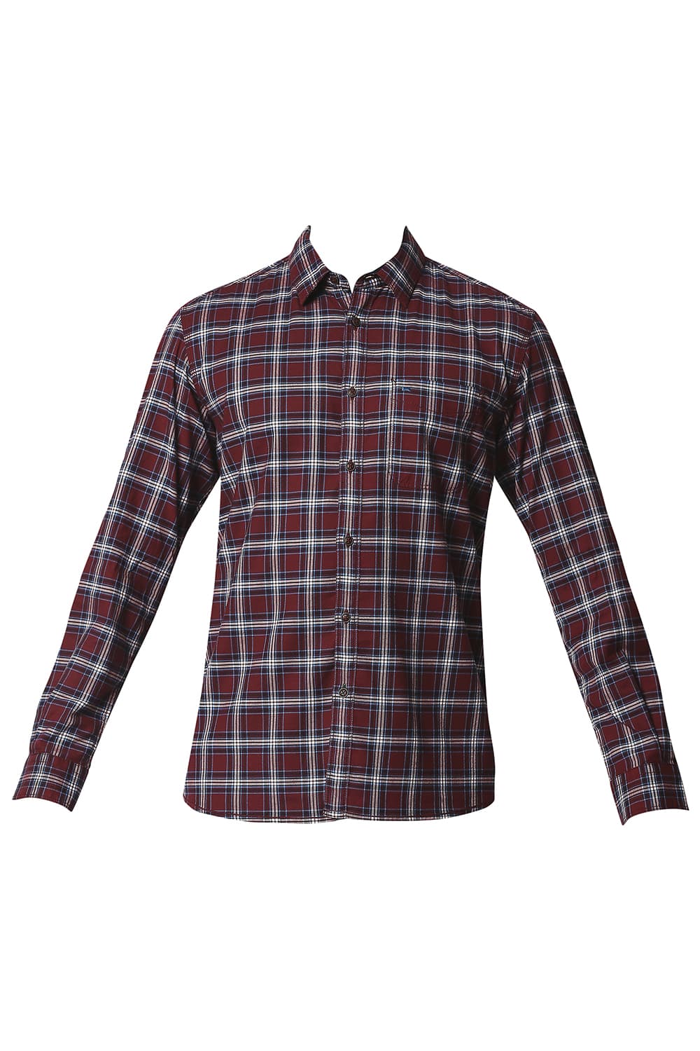 BASICS SLIM FIT STRETCH CHECKS SHIRT