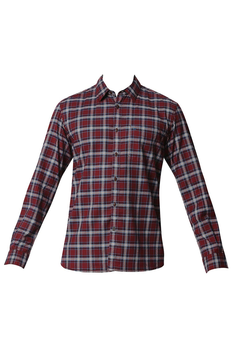 BASICS SLIM FIT STRETCH CHECKS SHIRT