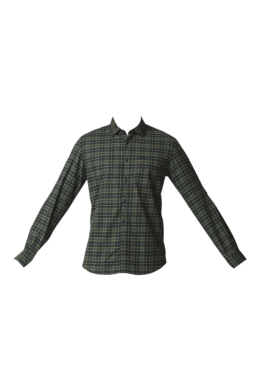 BASICS SLIM FIT STRETCH CHECKS SHIRT