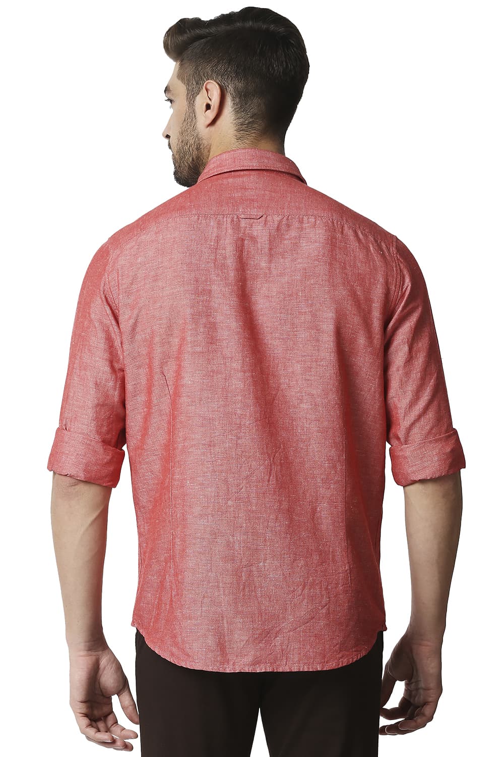 BASICS SLIM FIT COTTON LINEN SHIRT