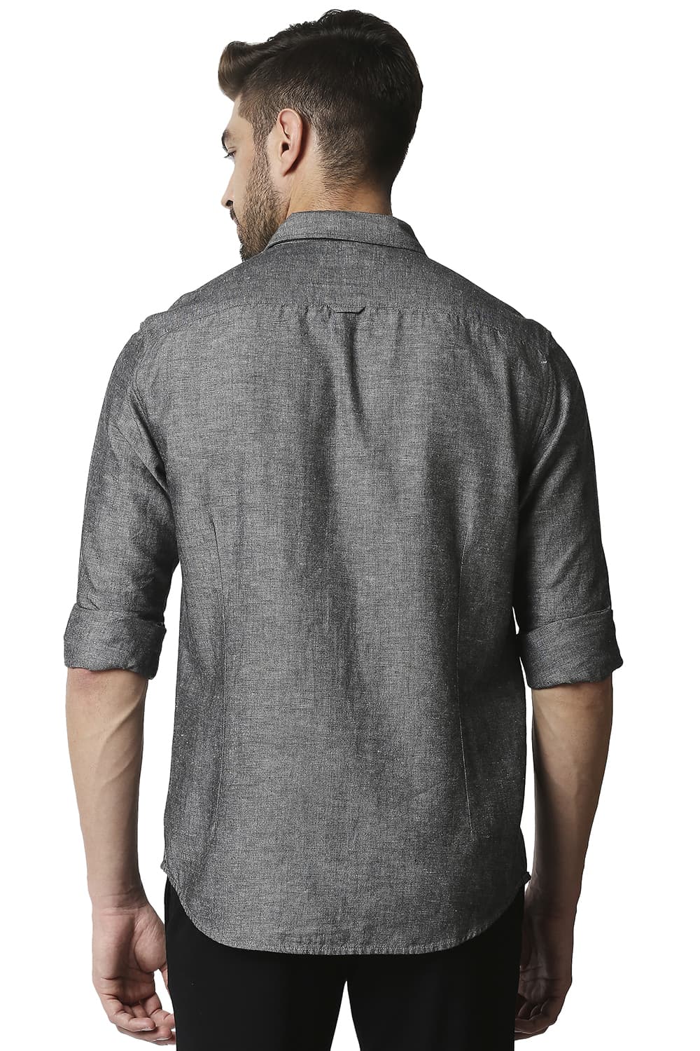 BASICS SLIM FIT COTTON LINEN SHIRT