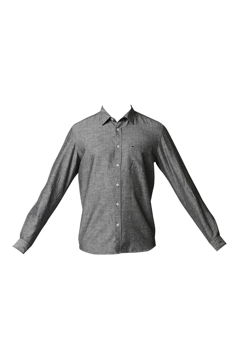 BASICS SLIM FIT COTTON LINEN SHIRT