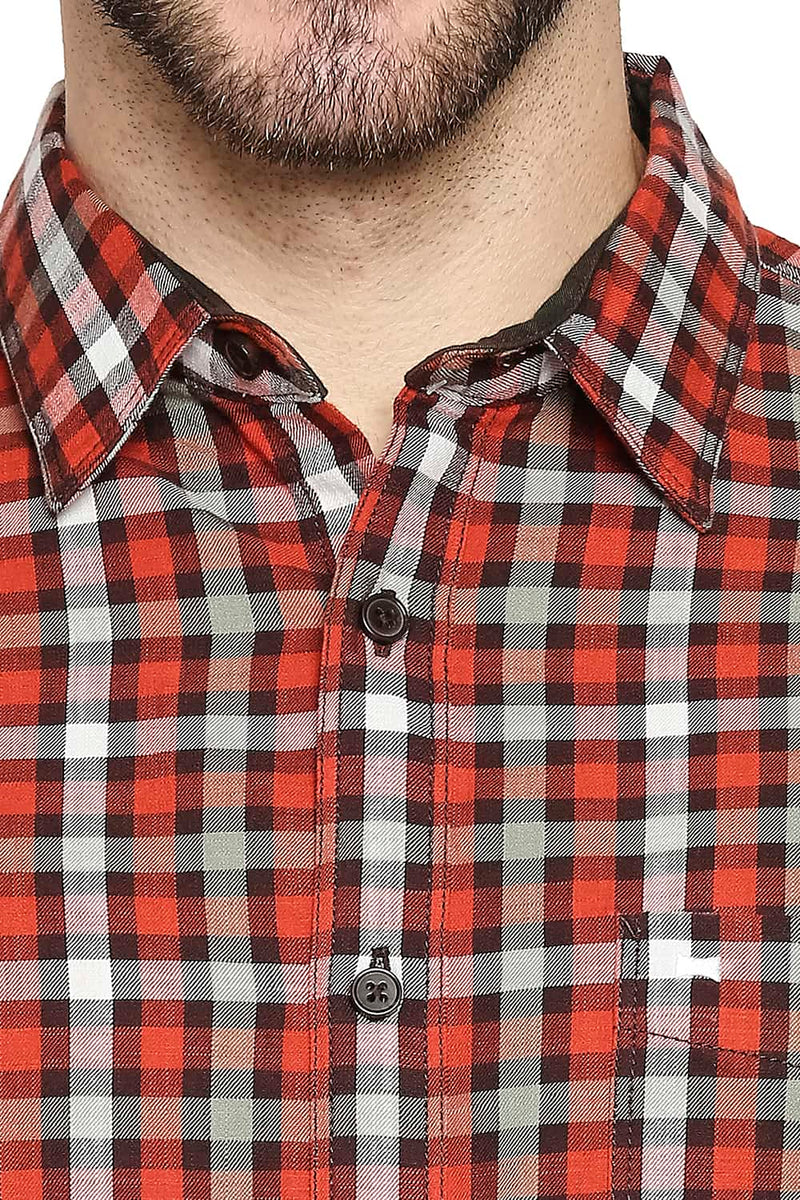 BASICS SLIM FIT SLUB TWILL CHECKS SHIRT SHIRT