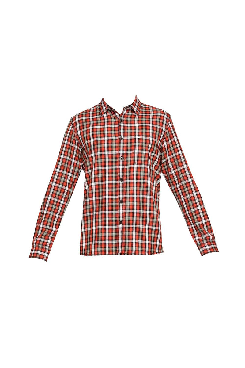 BASICS SLIM FIT SLUB TWILL CHECKS SHIRT SHIRT