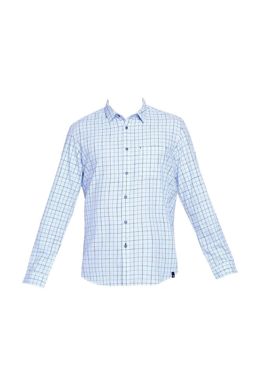 BASICS SLIM FIT KENTUCKY BLUE SLUB TWILL CHECKS SHIRT SHIRT