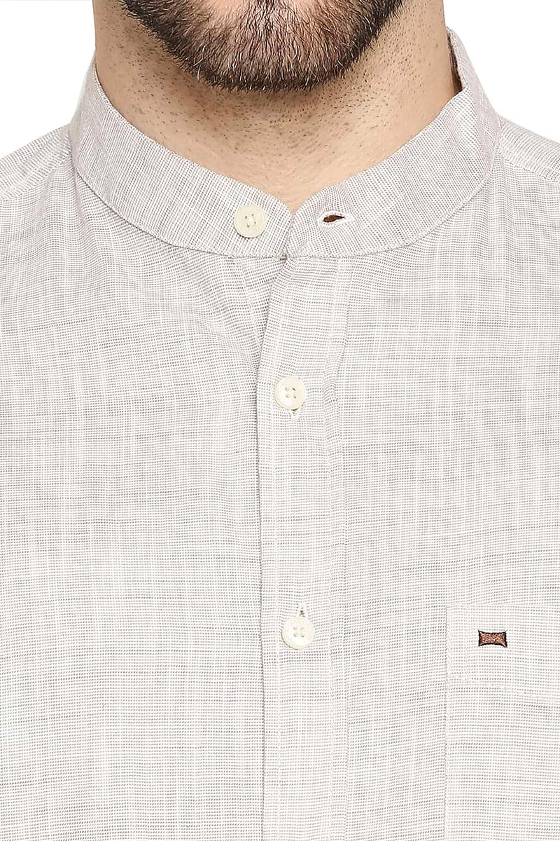 BASICS SLIM FIT SLUB TWILL STRIPE SHIRT