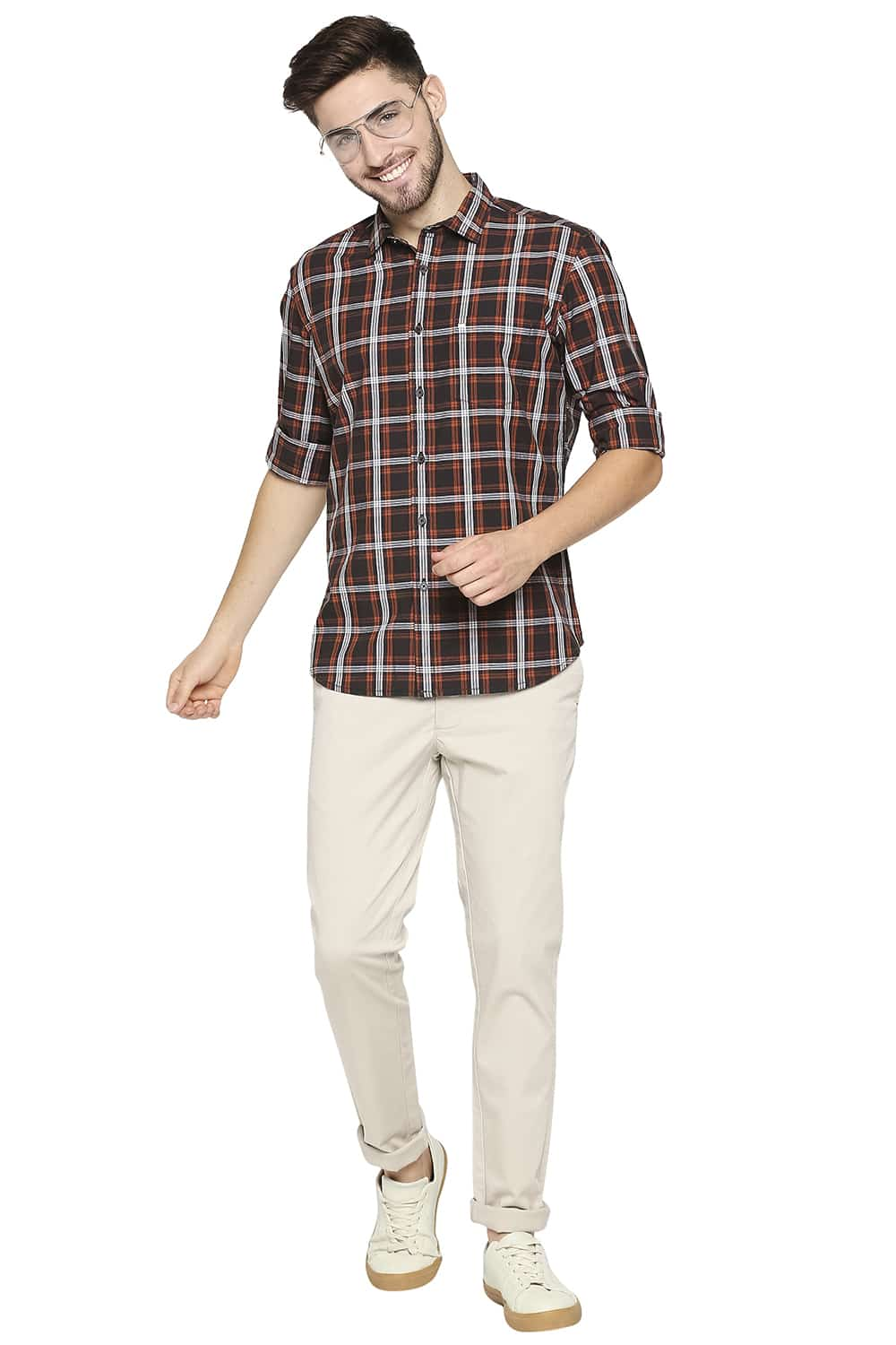 BASICS SLIM FIT CHECKS SHIRT