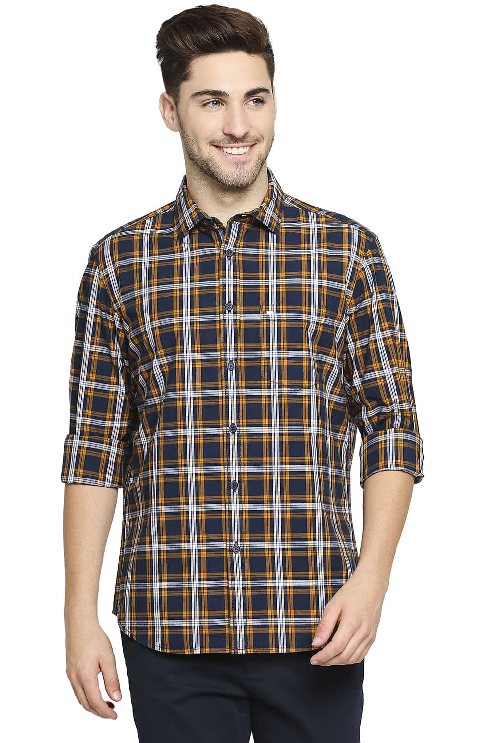 BASICS SLIM FIT CHECKS SHIRT