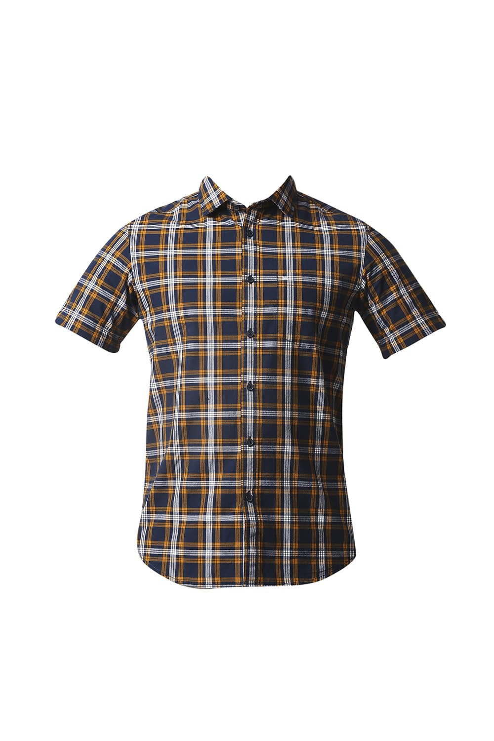 BASICS SLIM FIT CHECKS HALFSLEEVES SHIRT