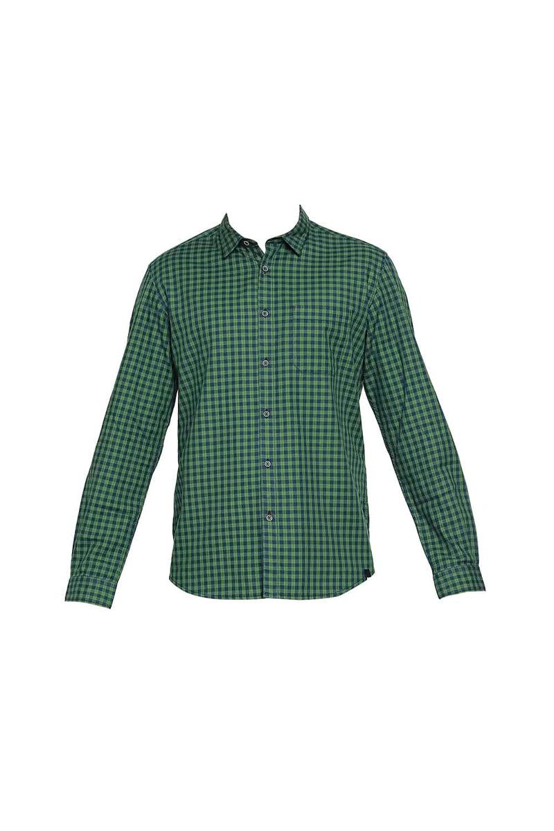 BASICS SLIM FIT TWILL CHECKS SHIRT SHIRT