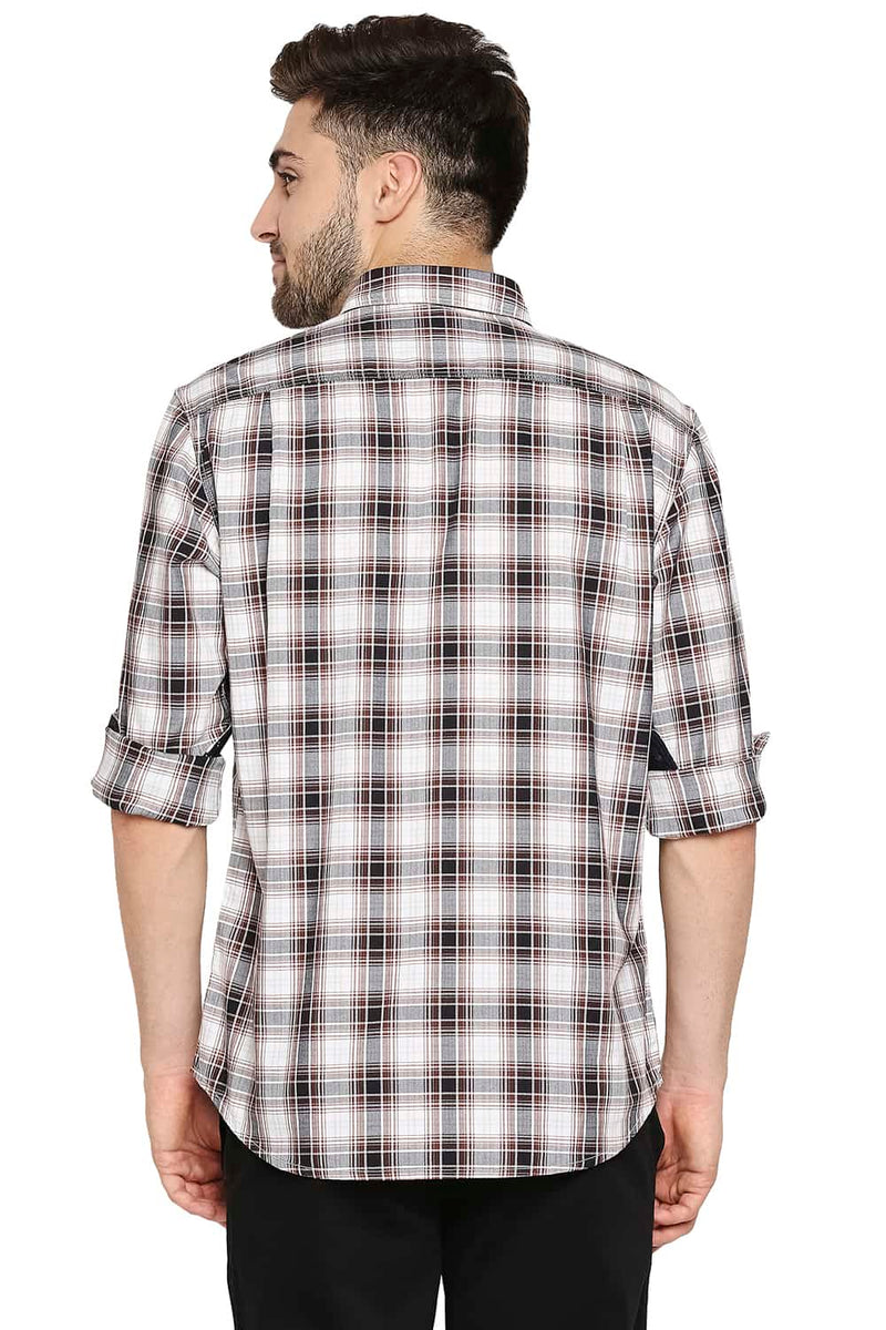 BASICS SLIM FIT TWILL CHECKS SHIRT SHIRT