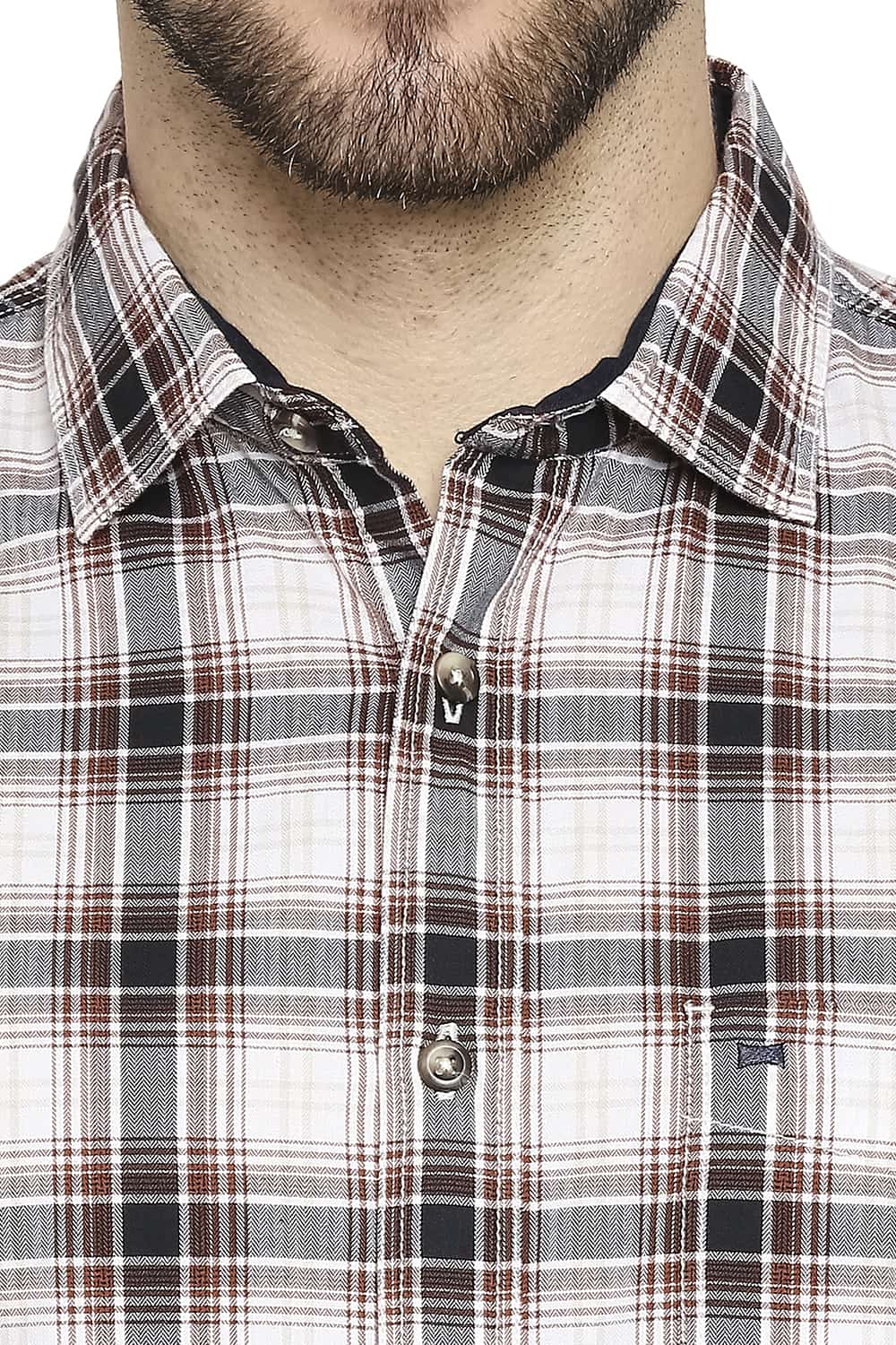 BASICS SLIM FIT TWILL CHECKS SHIRT SHIRT