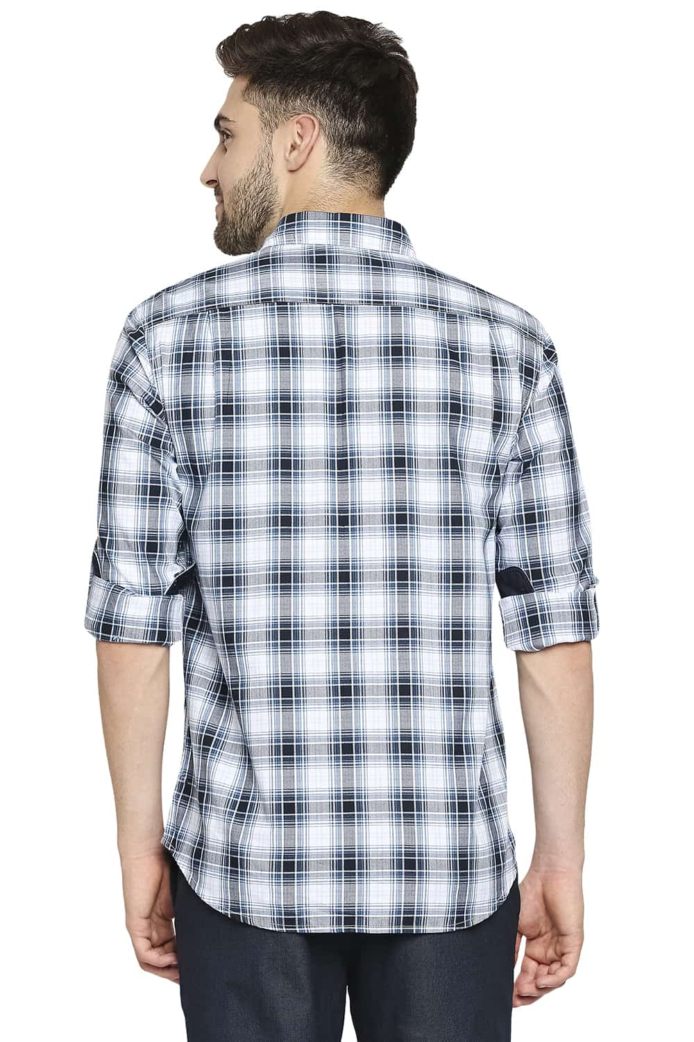 BASICS SLIM FIT TWILL CHECKS SHIRT SHIRT