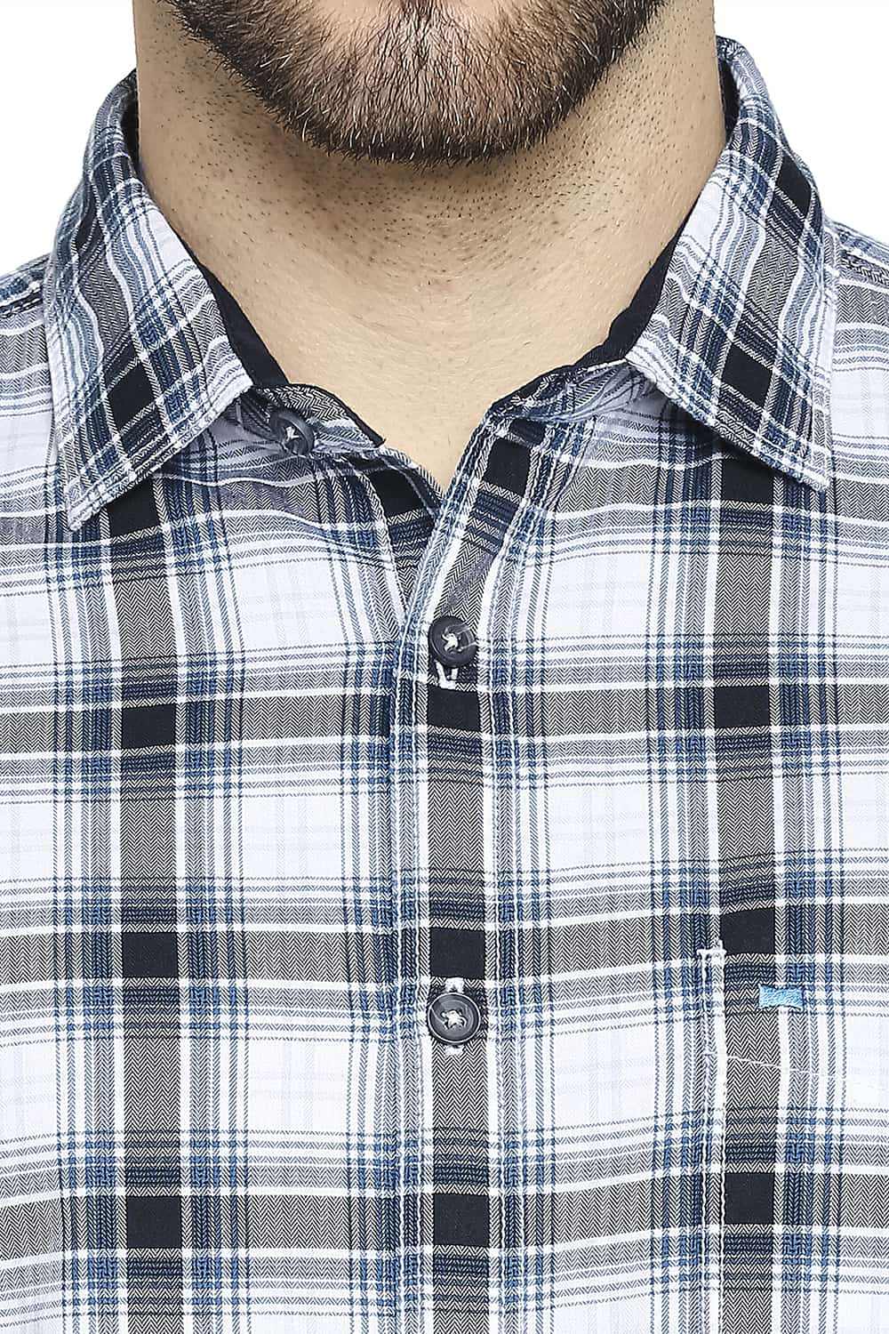 BASICS SLIM FIT TWILL CHECKS SHIRT SHIRT