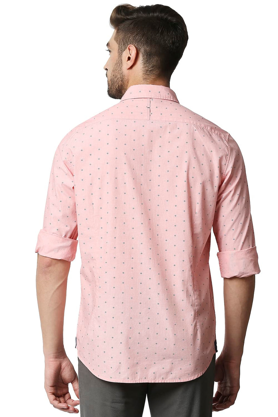 BASICS SLIM FIT GEORGIA RED FIL-A-FIL PRINTED SHIRT