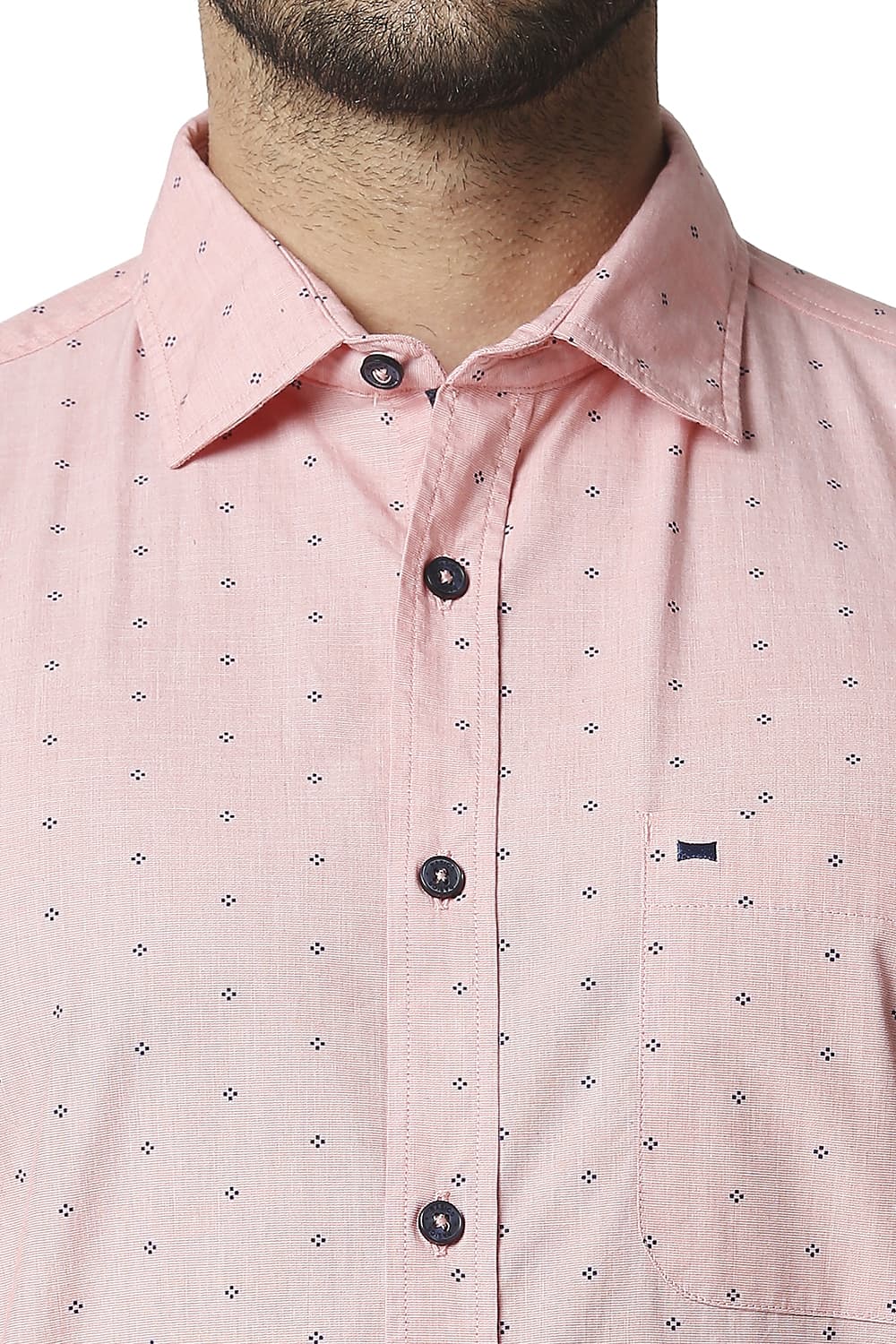 BASICS SLIM FIT FIL-A-FIL PRINTED SHIRT