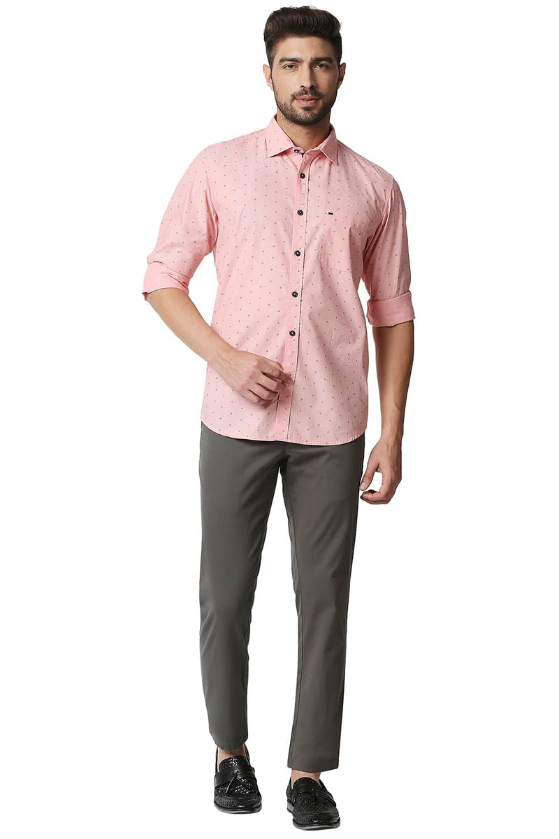 BASICS SLIM FIT FIL-A-FIL PRINTED SHIRT