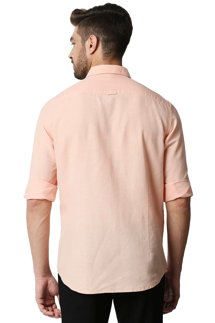 BASICS SLIM FIT PEACH BLOOM COTTON HEMP SHIRT
