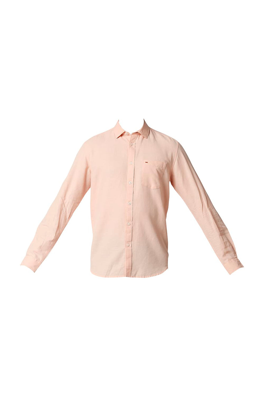 BASICS SLIM FIT PEACH BLOOM COTTON HEMP SHIRT