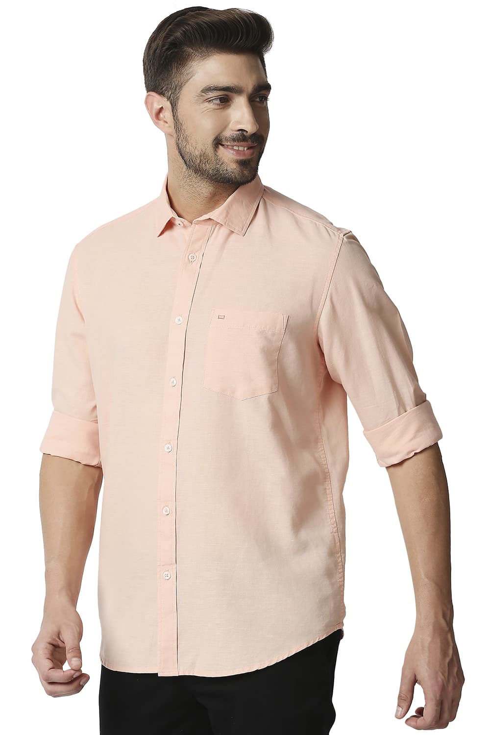 BASICS SLIM FIT COTTON HEMP SHIRT