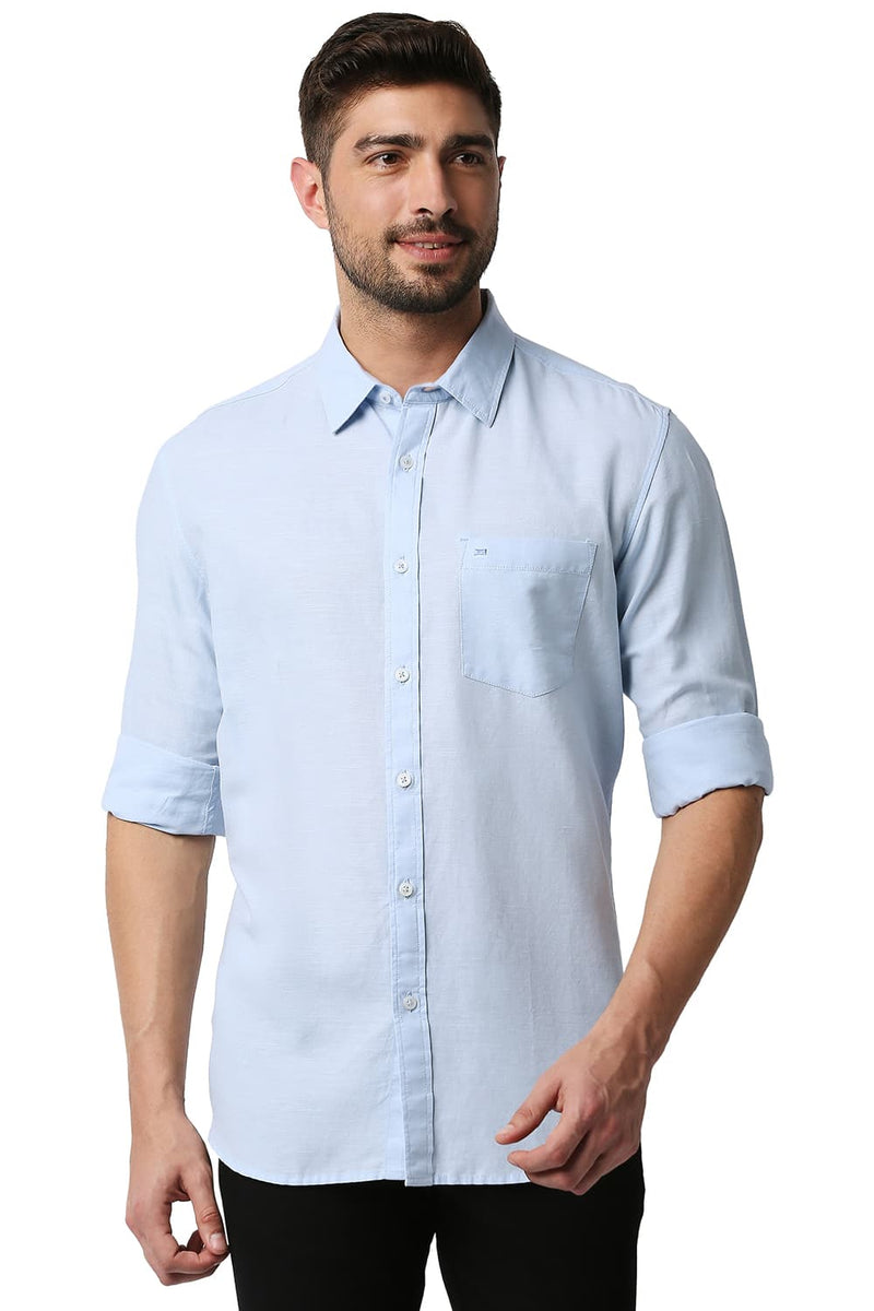 BASICS SLIM FIT COTTON HEMP SHIRT