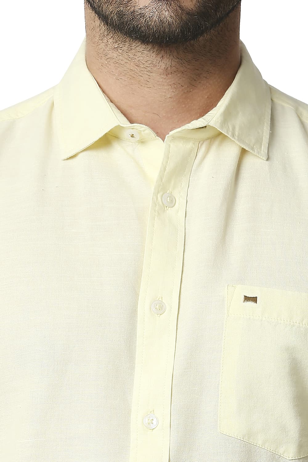 BASICS SLIM FIT COTTON HEMP SHIRT